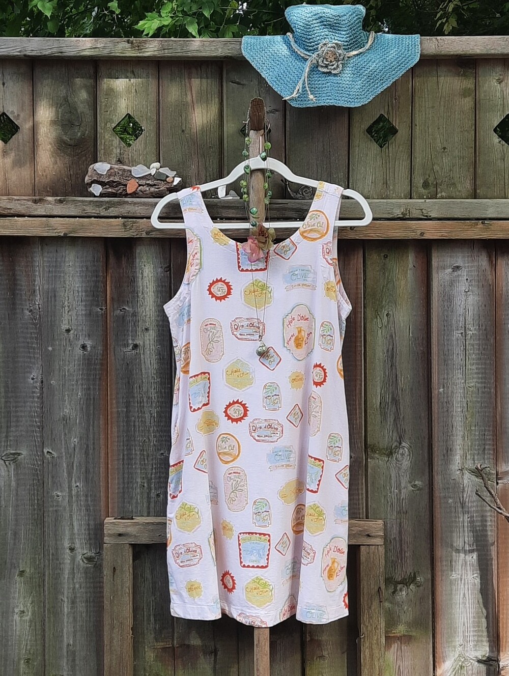 CYNTHIA ROWLEY Sundress, Soft Pale Pink, Vintage Style Print, Side Pockets